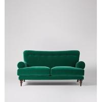 Richmond Two-Seater Sofa in Emerald Velvet, Dark Feet
