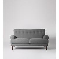 Richmond Two-Seater Sofa in Light Grey Soft Wool, Dark Beech Feet