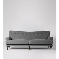 Richmond Three-Seater Sofa in Light Grey Wool, dark Feet