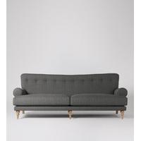 Richmond Three-Seater Sofa in Dime Grey Weave, light Feet