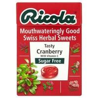 Ricola Mouthwateringly Good Swiss Herbal Sweets Sugar Free Tasty Cranberry 10x45g