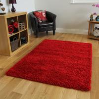 Rich Luxury Thick Chunky Bright Red Shag Rug - Ontario 110 cm x 160 cm (3ft7\