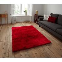 Rich Red High Quality Stain Resistant Shaggy Area Rug - Savoy 90cm x 150cm (3\' x 4\'11\
