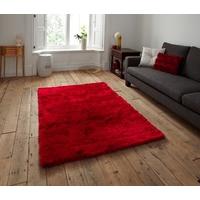 rich red high quality stain resistant shaggy area rug savoy 60cm x 120 ...