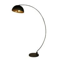Ricardo Floor Lamp In Black Metal And Gold With Round Base