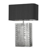 RIV4367 Rivet Table Lamp In Pewter And Chrome, Base Only