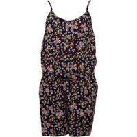 Ribbon Girls Printed Playsuit Navy Multi