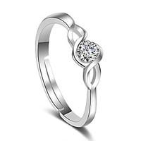 Ring Wedding Party Special Occasion Jewelry Platinum Plated Ring 1pc, Adjustable Silver