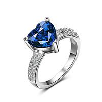 ring sapphire aaa cubic zirconia fashion elegant silver gemstone porce ...