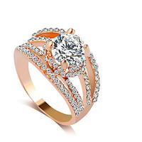 Ring Rhinestone Alloy Rhinestone Simulated Diamond Gold Silver Jewelry Wedding Party 1pc