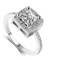 Ring Fashion Wedding / Party / Daily / Casual Jewelry Alloy / Zircon Women Band Rings 1pc, 6 / 7 / 8 / 9 Silver