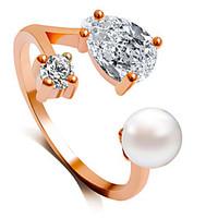 Ring Fashion Wedding Jewelry Alloy / Imitation Pearl / Acrylic Women Band Rings 1pc, 6 / 7 / 8 / 9 Gold / Silver / Rose Gold