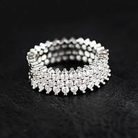 Ring Rhinestone Wedding / Party / Casual Jewelry Sterling Silver / Rhinestone Women Ring 1pc, 6 / 7 / 8 / 9 / 10 Silver