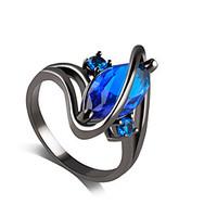 Ring Sapphire Imitation Sapphire Alloy Rhinestone Simulated Diamond Purple Blue Jewelry Wedding Party 1pc