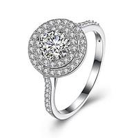 Ring Wedding Party Special Occasion Daily Casual Jewelry Sterling Silver Zircon Ring 1pc, 8 Silver