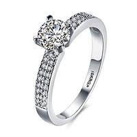 Ring Special Occasion Daily Casual Jewelry Zircon Copper Silver Plated Ring Engagement Ring 1pc, 6 7 8 9 Silver