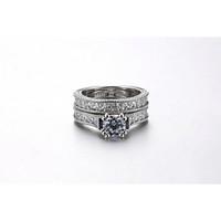 ring engagement ring aaa cubic zirconia fashion luxury elegant silver  ...