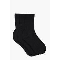 Ribbed Sports Socks 3 Pack - black