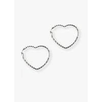 RIDGE HEART HOOP EARRINGS