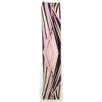Richard Allan Vintage Purple Pink White And Green Striped Silk Scarf With Rolled And Frayed Edges