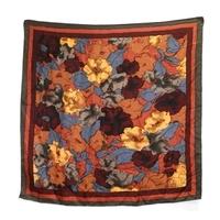 Richard Allen Vintage Multi-Coloured Abstract Blended Flowers Silk Scarf With Rolled Edges