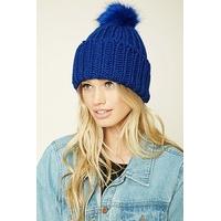 Ribbed Knit Pom-Pom Beanie