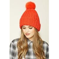 Ribbed Knit Pom-Pom Beanie