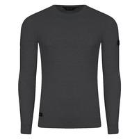 Ricardo Ripple Stitch Crew Neck Jumper in Charcoal - Dissident
