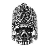 ring jewelry steel skull skeleton black jewelry party halloween daily  ...