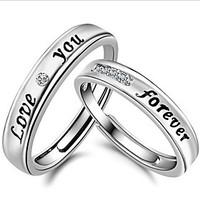 Ring Adjustable Daily / Casual / Sports Jewelry Sterling Silver Couples Couple Rings 2pcs, Adjustable Silver