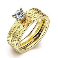 Ring Wedding / Party / Daily / Casual / Sports Jewelry Stainless Steel / Zircon Women Ring 1pc, 6 / 7 / 8 / 9 Gold