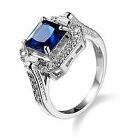 Ring AAA Cubic Zirconia Zircon Cubic Zirconia Alloy Fashion Blue Jewelry Casual 1pc
