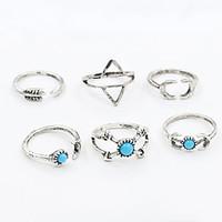 Ring Fashion / Adjustable Daily / Casual Jewelry Women / Men Midi Rings / Band Rings 1set, One Size Silver