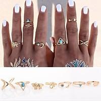 Ring Daily / Casual Jewelry Alloy Women Statement Rings / Set 7pcs, Adjustable / One Size Gold
