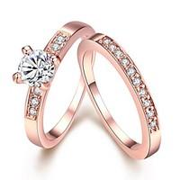 Ring Steel Simulated Diamond Fashion Silver Rose Jewelry Daily 1pc