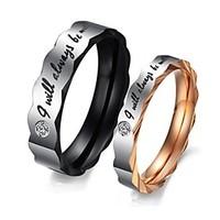 Ring Birthstones Wedding / Party / Daily / Casual / Sports Jewelry Titanium Steel Women Couple Rings5 / 6 / 7 / 8 / 9 / 10 / 11 / 12Rose