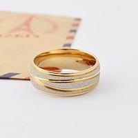 ring round daily casual jewelry titanium steel gold plated women band  ...