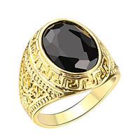 Ring AAA Cubic Zirconia 18K gold Alloy Black Jewelry Casual 1pc