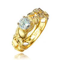 Ring AAA Cubic Zirconia Gold Plated 18K gold Gold Jewelry Wedding Party Daily Casual 1pc