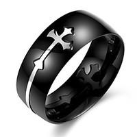 Ring Stainless Steel Cross Jewelry Unique Design Fashion Black Jewelry Halloween Daily Casual Sports 1pc