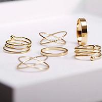 ring daily casual jewelry alloy women midi rings 1set 8 gold