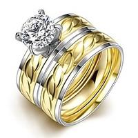 Ring Wedding / Party / Daily / Casual Jewelry Stainless Steel / Zircon Women Ring 1pc, 6 / 7 / 8 / 9 Gold