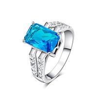 Ring Zircon Cubic Zirconia Alloy Green Blue Jewelry For Daily Casual 1pc