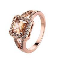 Ring AAA Cubic Zirconia Zircon Cubic Zirconia Alloy Simple Style Fashion Silver Pink Golden Champagne Jewelry Casual 1pc