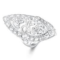 ring euramerican silver plated hollow carved jewelry for daily 1pc