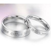 Ring Wedding / Party / Daily / Casual / Sports Jewelry Titanium Steel Women Couple Rings5 / 6 / 7 / 8 / 9 / 10 Silver