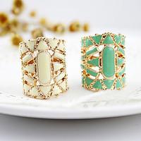 Ring Daily Jewelry Alloy Acrylic Women Statement Rings 1pc, 7 White Green