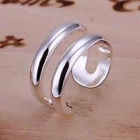 Ring Wedding / Party / Daily / Casual Jewelry Sterling Silver Women Band Rings 1pc, Adjustable Silver