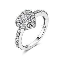 ring aaa cubic zirconiabasic unique design rhinestone heart natural ge ...