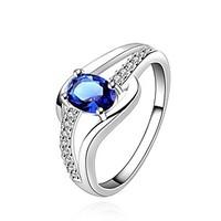 ring engagement ring zircon cubic zirconia gem copper silver plated si ...